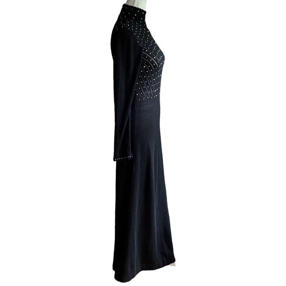 Palena Knit Mock Neck Evening Dress Rhinestones Size‎ 10 True 60s Vintage EUC - Picture 3 of 14